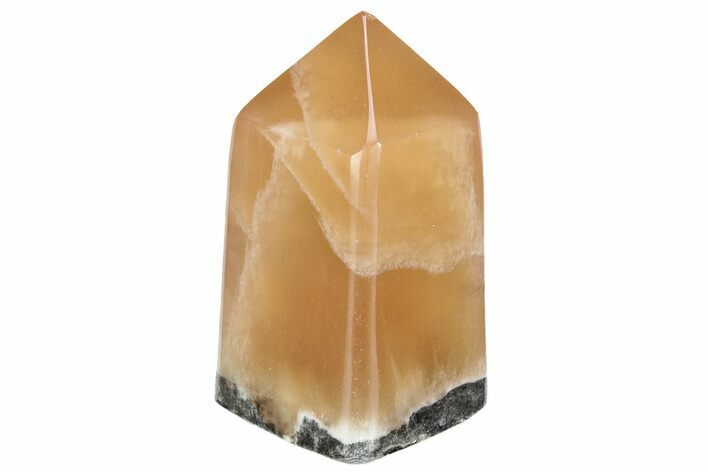 Polished, Banded Honey Calcite Obelisk #217055